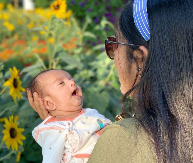 Baby with mom